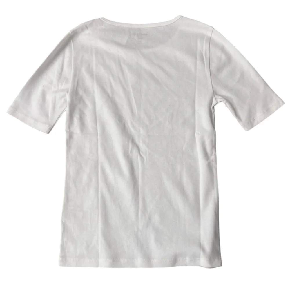 J.Crew Perfect Fit White Tee XXS NWT Slim Cotton Short Sleeve Top - Picture 2 of 6